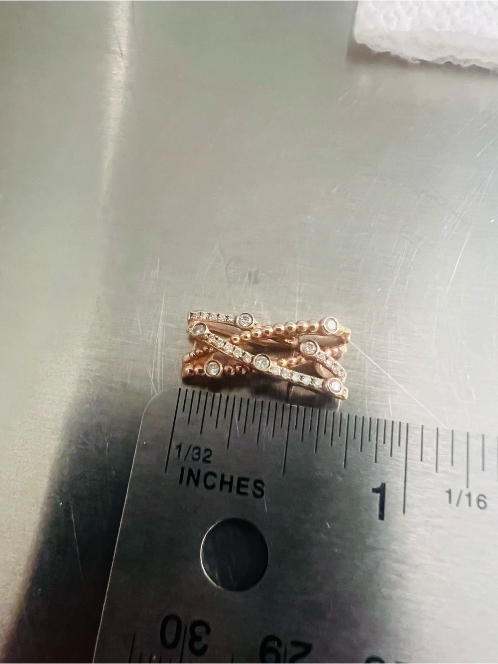 10K Genuine Rose Gold & Diamond Necklace Slide - Picture 3 of 5